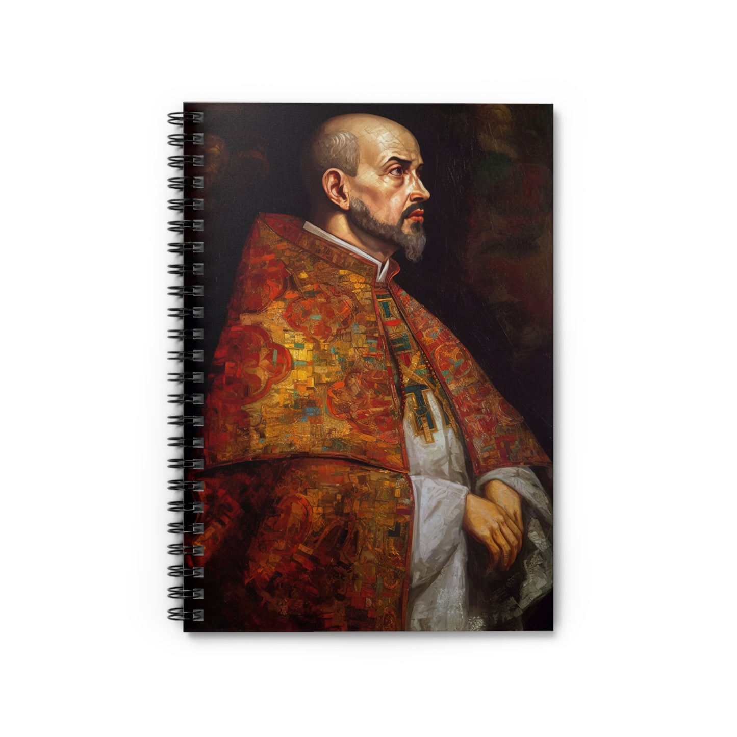 Saint Ignatius of Loyola Journal - Sanctified Souls Art - Religious Based Notebook - Spiral Notebook - Ruled Line