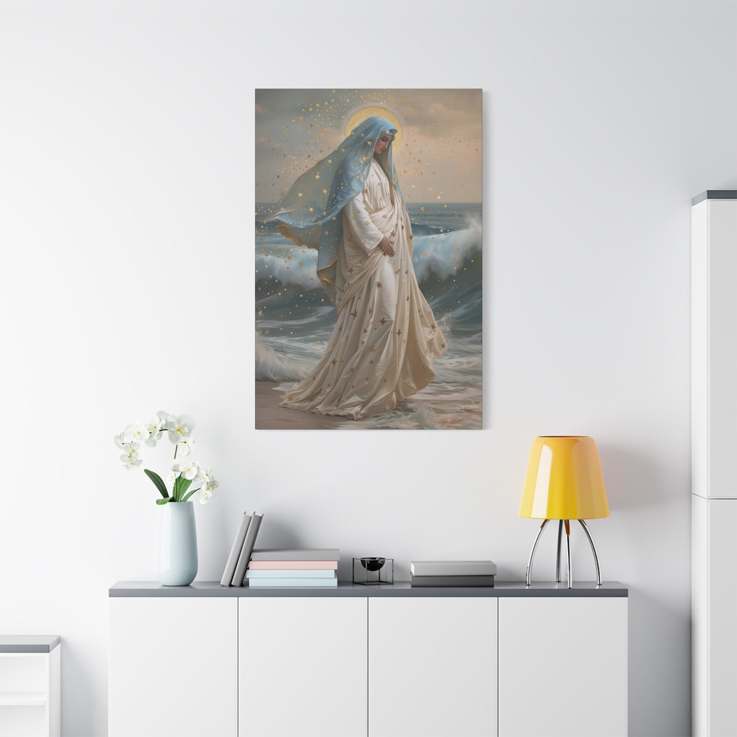 Ocean's Embrace - Devotion to Our Lady - Musseum Wrapped Canvas - Sanctified Souls - Religious Art for your Home - Our Lady Star of the Sea