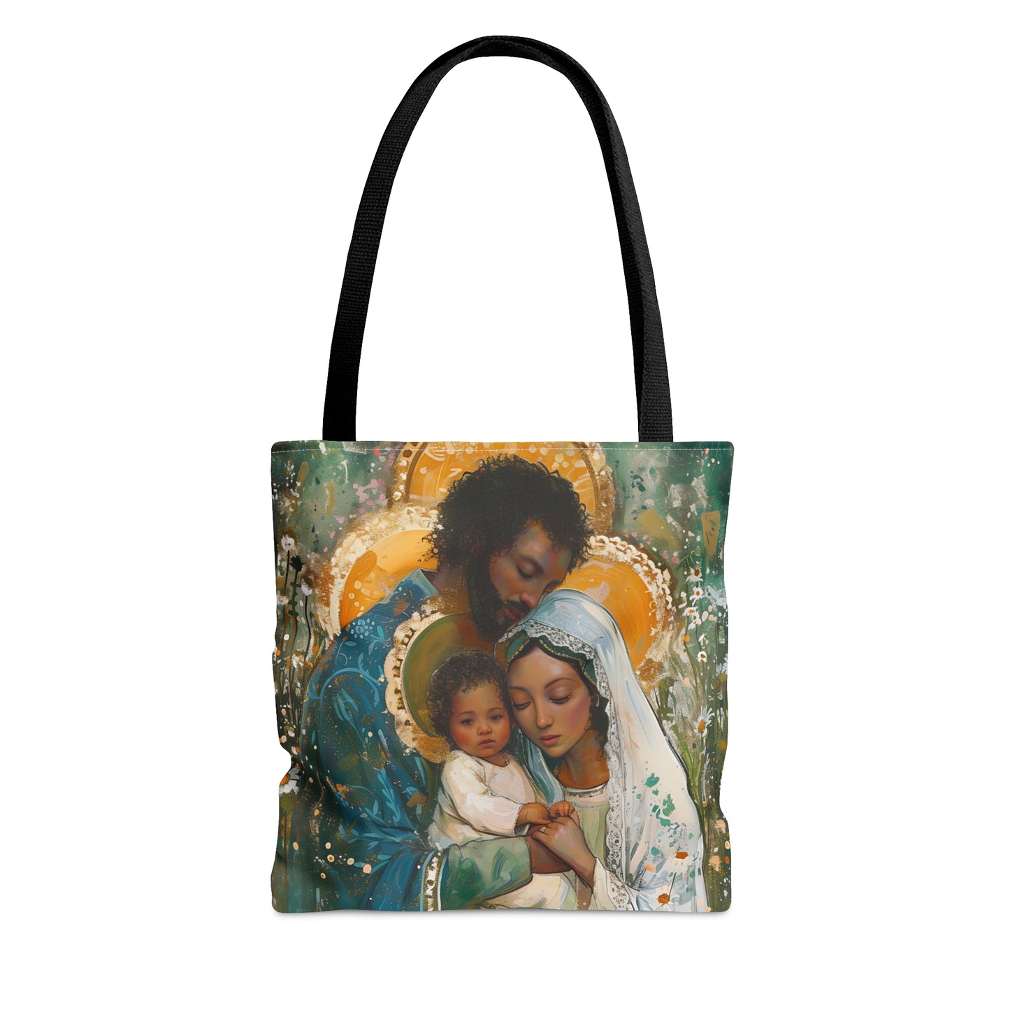 Sacred Sanctuary - Mary, Joseph, and the Infant Jesus Tote Bag - Large Medium Small Faith Art Bag - Holy Family Purse - Double Sided