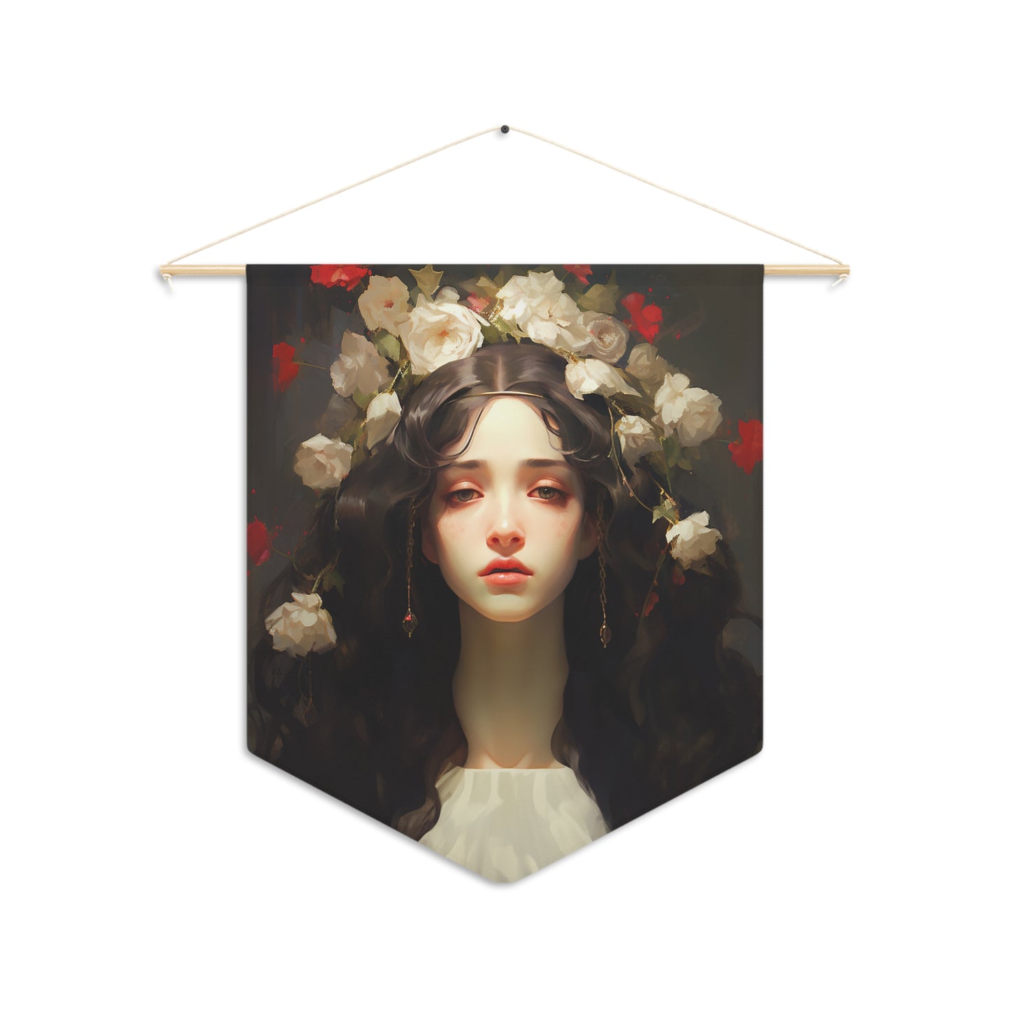 Saint Flora Wall Banner / Wall Hanging - Prayer room art - Catholic Home Art - Large Saint Art for your home - 18" x 21"