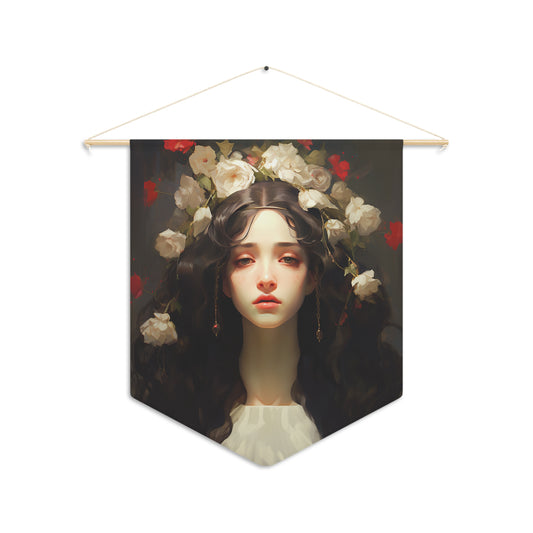 Saint Flora Wall Banner / Wall Hanging - Prayer room art - Catholic Home Art - Large Saint Art for your home - 18" x 21"