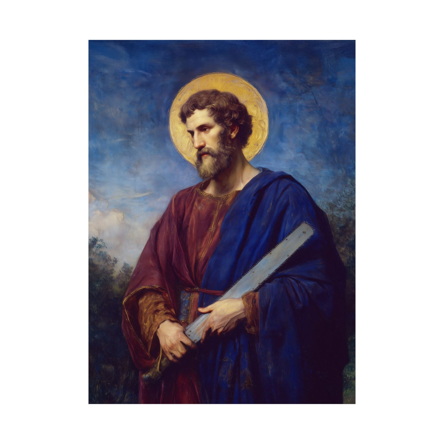Saint Simon the Apostle  - Sanctified Souls Print - Multiple Sizes - Premium Matte Vertical Posters