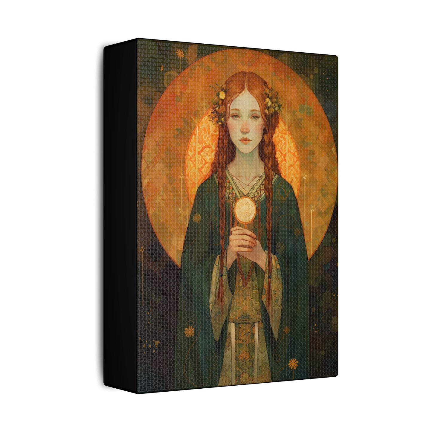 Saint Brigid of Ireland Canvas Print - Multiple Sizes - Catholic Home art - Museum Wrapped Canvas - Sanctified Souls Print