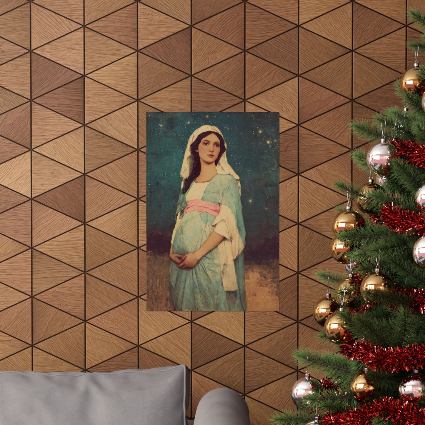 Our Lady of 'O' - Our Lady of Expectation - Mother Mary - Marian Art - Sanctified Souls Print - Multiple Sizes - Premium Vertical Posters