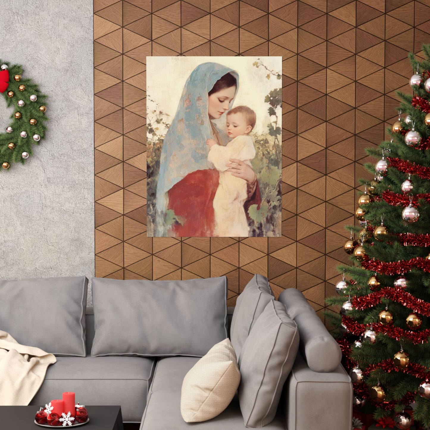 Our Lady of the Grapes / Out Lady of the Harvest - Sanctified Souls Print - Multiple Sizes - Premium Matte Vertical Posters - Mother Mary