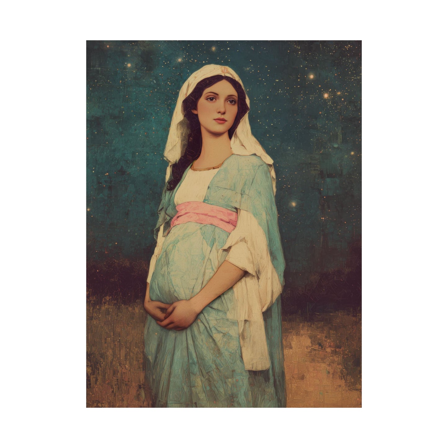 Our Lady of 'O' - Our Lady of Expectation - Mother Mary - Marian Art - Sanctified Souls Print - Multiple Sizes - Premium Vertical Posters