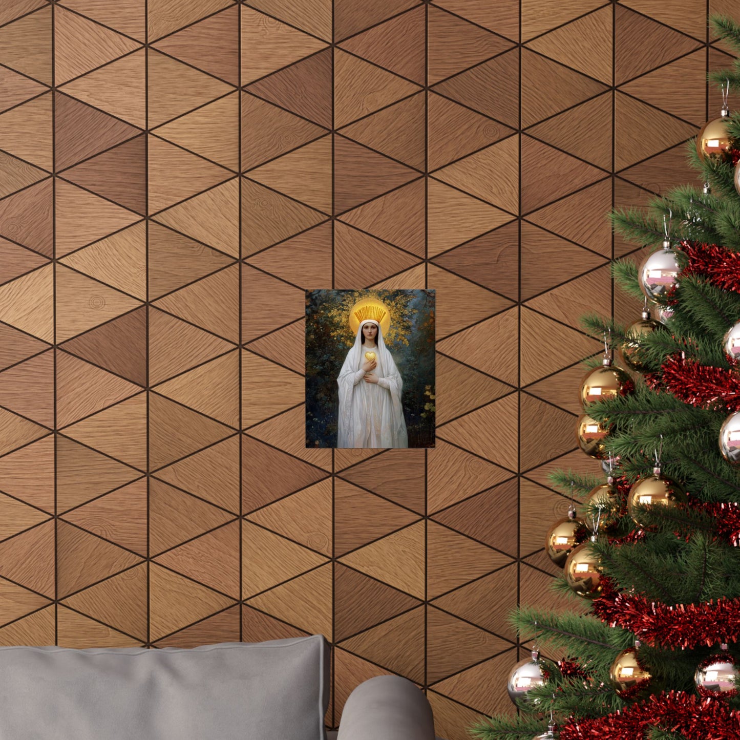 Our Lady of Beauraing - Our Lady of the Golden Heart - Marian Art - Sanctified Souls Print - Multiple Sizes - Premium Vertical Posters