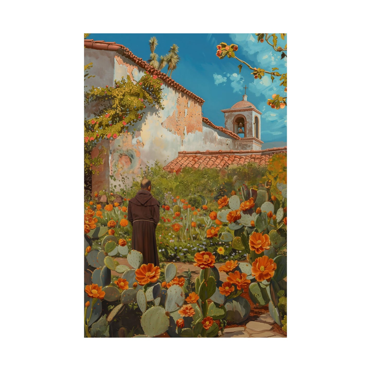 Saint Junípero Serra - Sanctified Souls Print - Multiple Sizes - Premium Matte Vertical Posters - California Santa Barbara Mission
