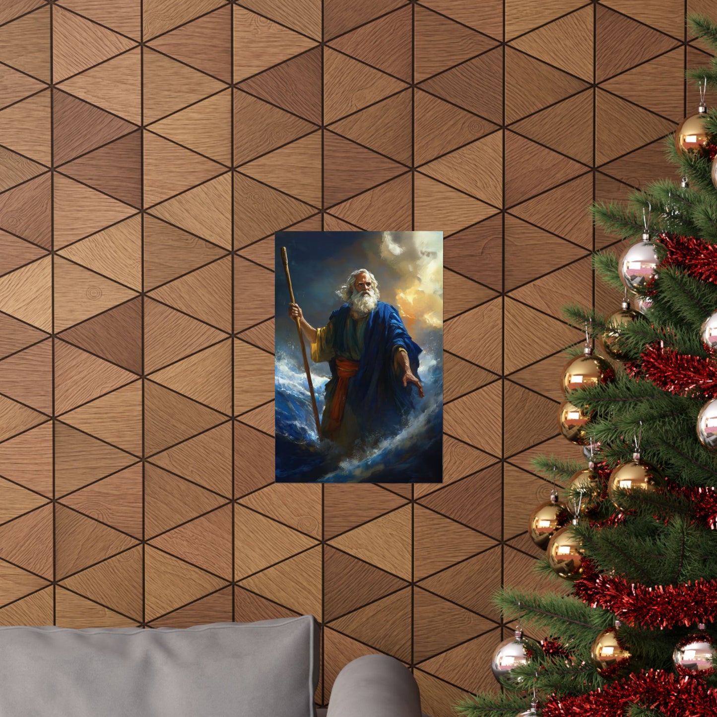 Moses Before the Trembling Sea - Sanctified Souls Print - Multiple Sizes - Premium Matte Vertical Posters