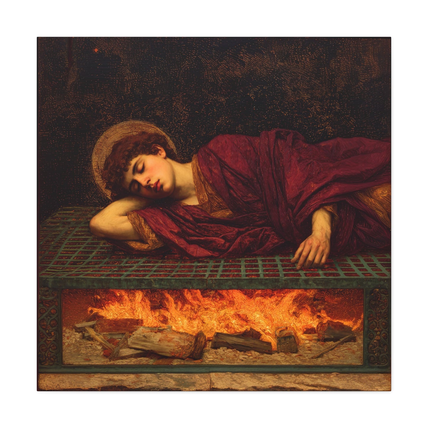 Saint Lawrence -  Museum Wrapped Canvas - Sanctified Souls Print - Religious Art for your Home - Catholic Patron Saint Art