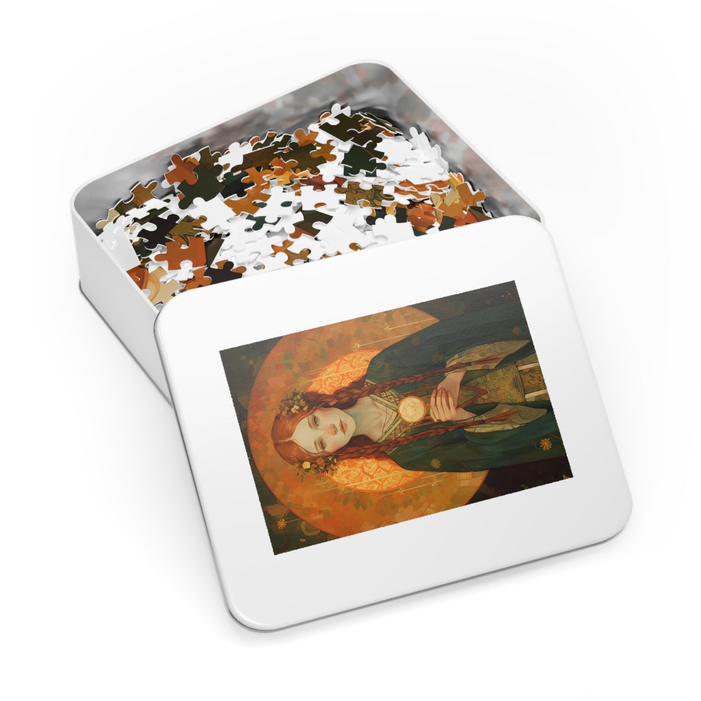 Saint Brigid of Ireland - Puzzle and Keepsake Tin - Religious Jigsaw Puzzle (30, 110, 252, 500,1000-Piece) - Religious Puzzle