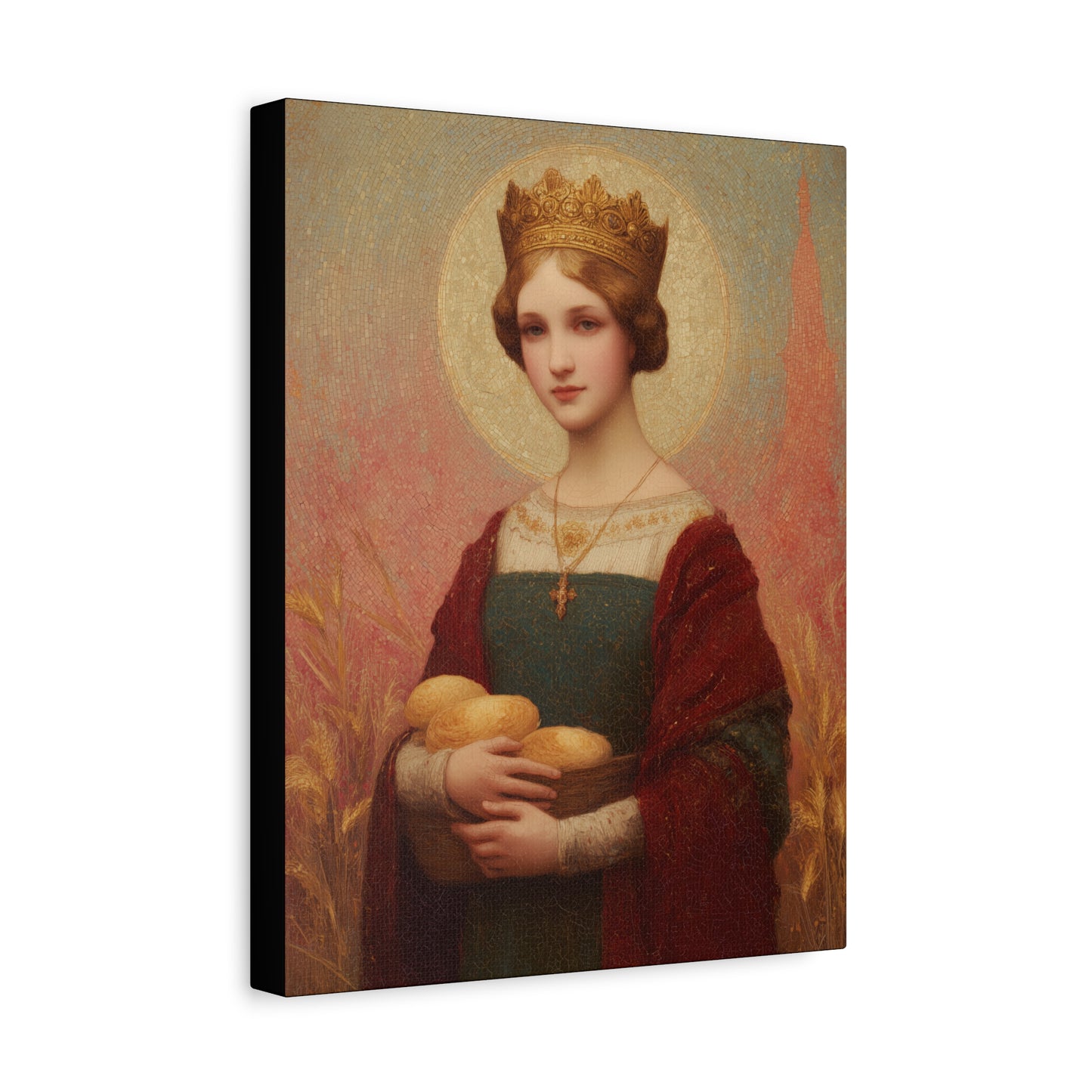 Saint Elizabeth of Hungary - Gallery Wrapped Canvas - Print - Religious Art for your Home - Catholic Patron Saint Art - Princess