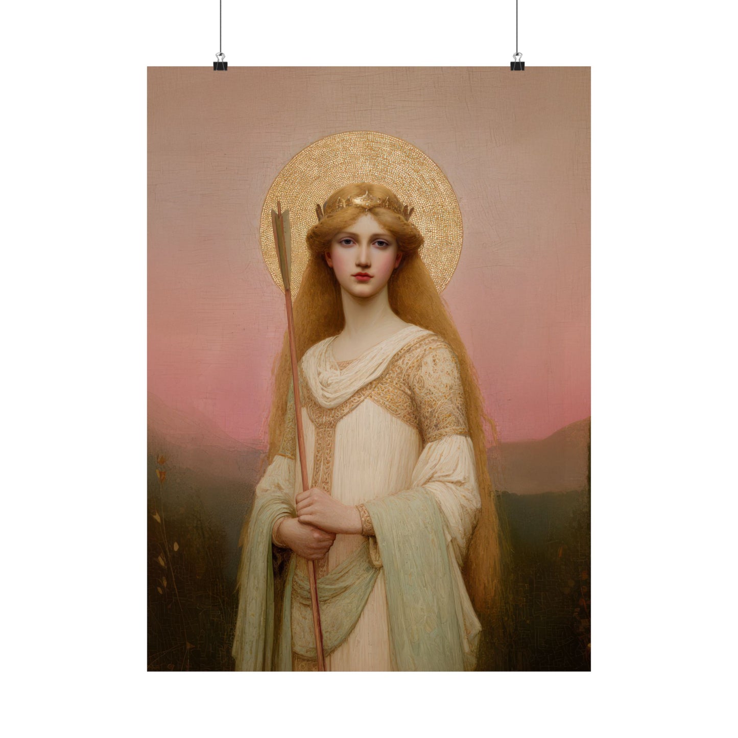 Saint Ursula -  Catholic Art - Multiple Sizes - Premium Posters - Catholic Art - Christian Home - Catholic Saint Art