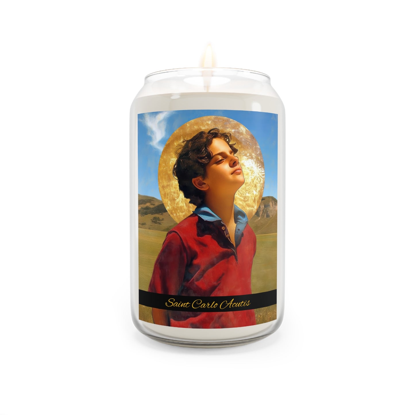 Blessed / Saint Carlo Acutis - Scented Prayer Candle, 13.75oz - Tall Size - Religious Prayer Candle - Catholic Art
