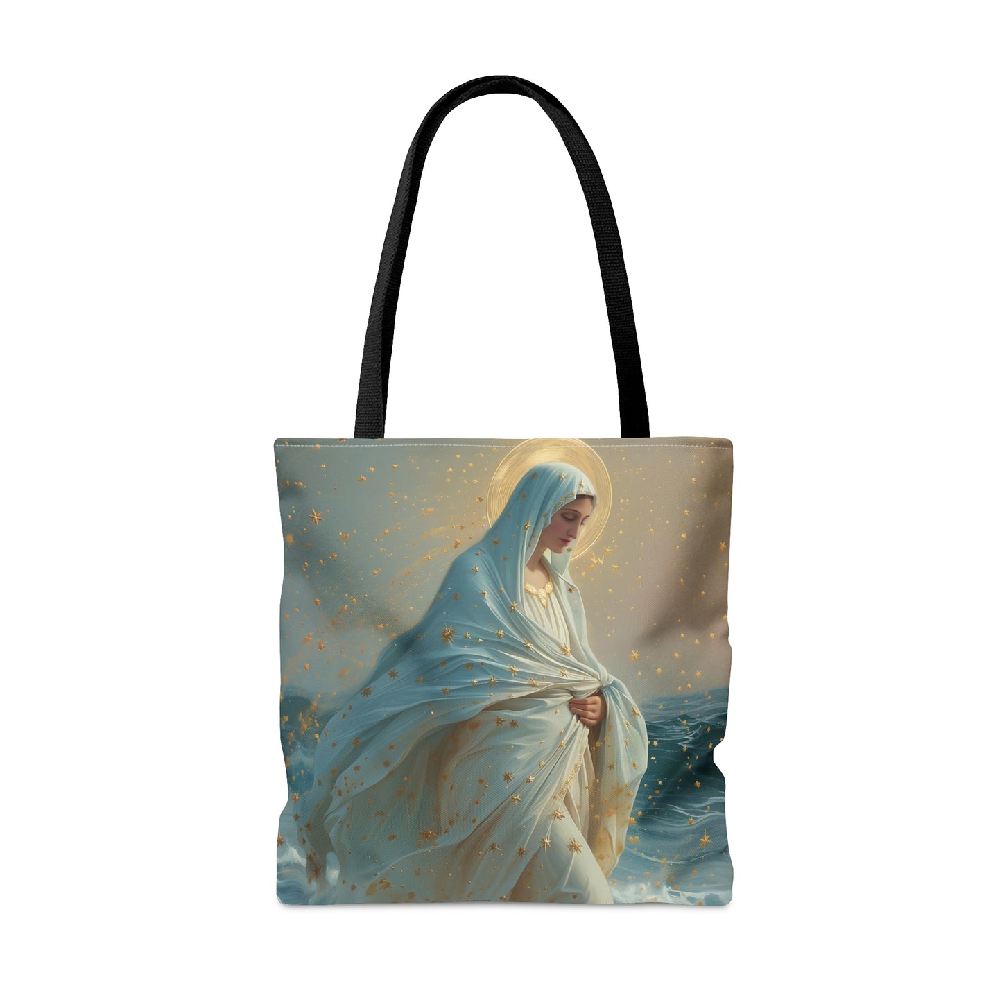 Guiding Light - Our Lady, Star of the Sea Tote Bag - Large Medium Small Faith Art Bag - Re usable Tote Purse - Double Sided - Catholic Art