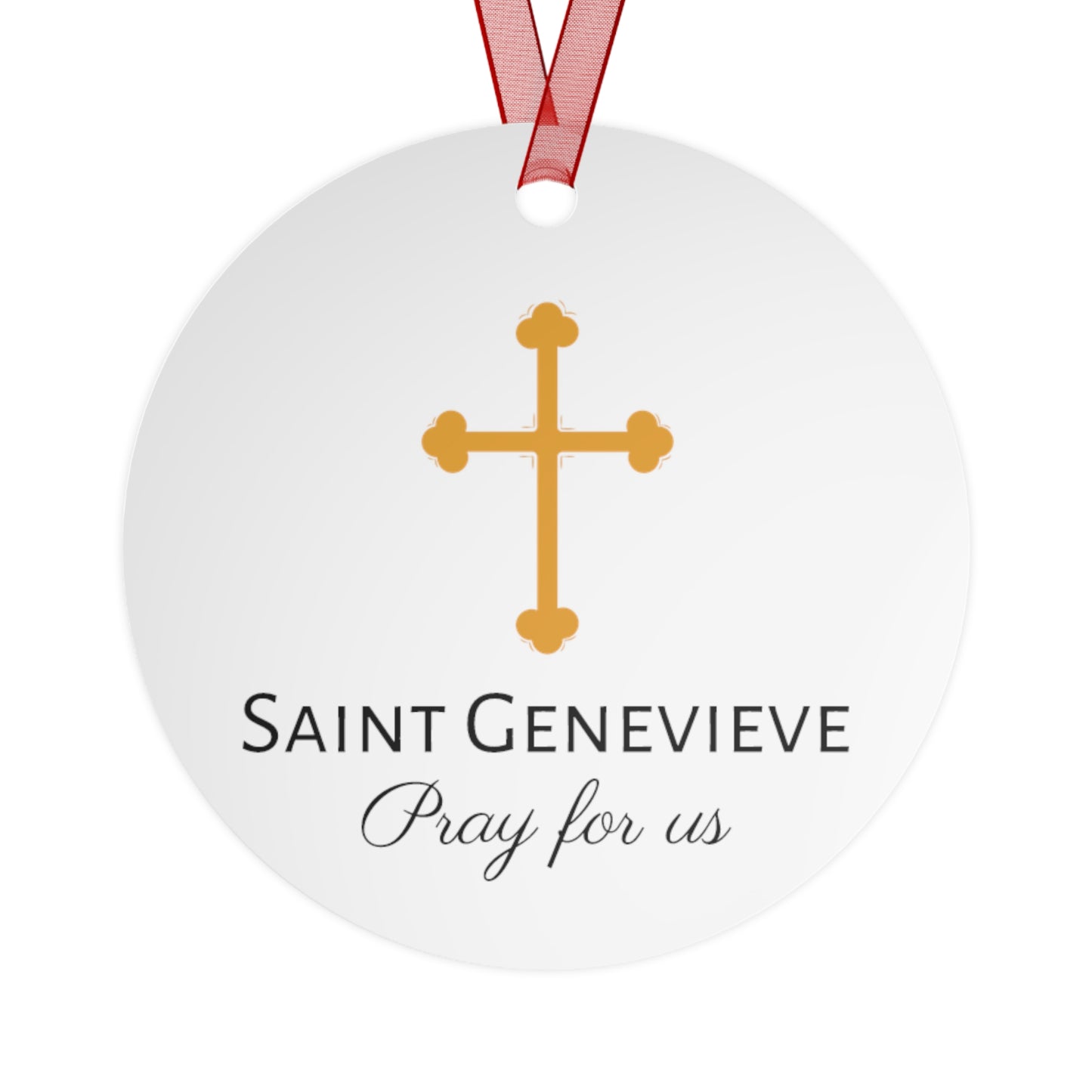 Saint Genevieve - Metal Ornament - Religious Holiday Christmas Ornament and Keepsake