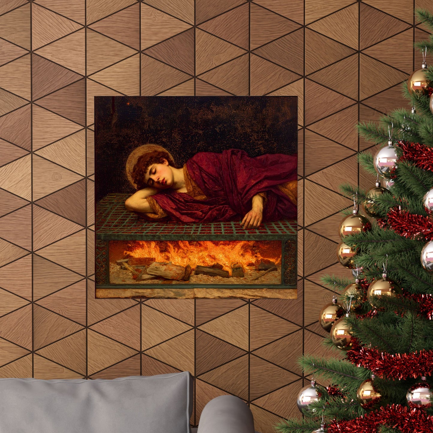 Saint Lawrence  - Sanctified Souls Print - Multiple Sizes - Premium Posters - Catholic Art - Christian Home Decor Artwork