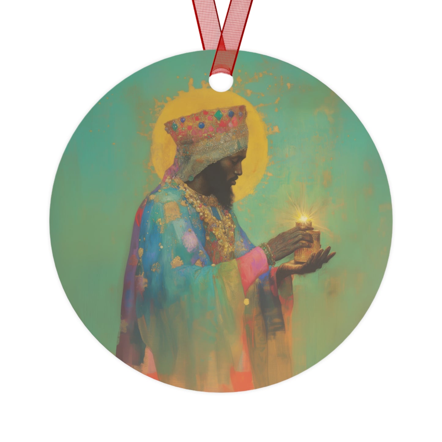 Balthazar and the Gift of Foretold Sorrow - 3 Wise Men Metal Ornament - Religious Holiday Christmas Ornament and Keepsake - Prayer Ornament