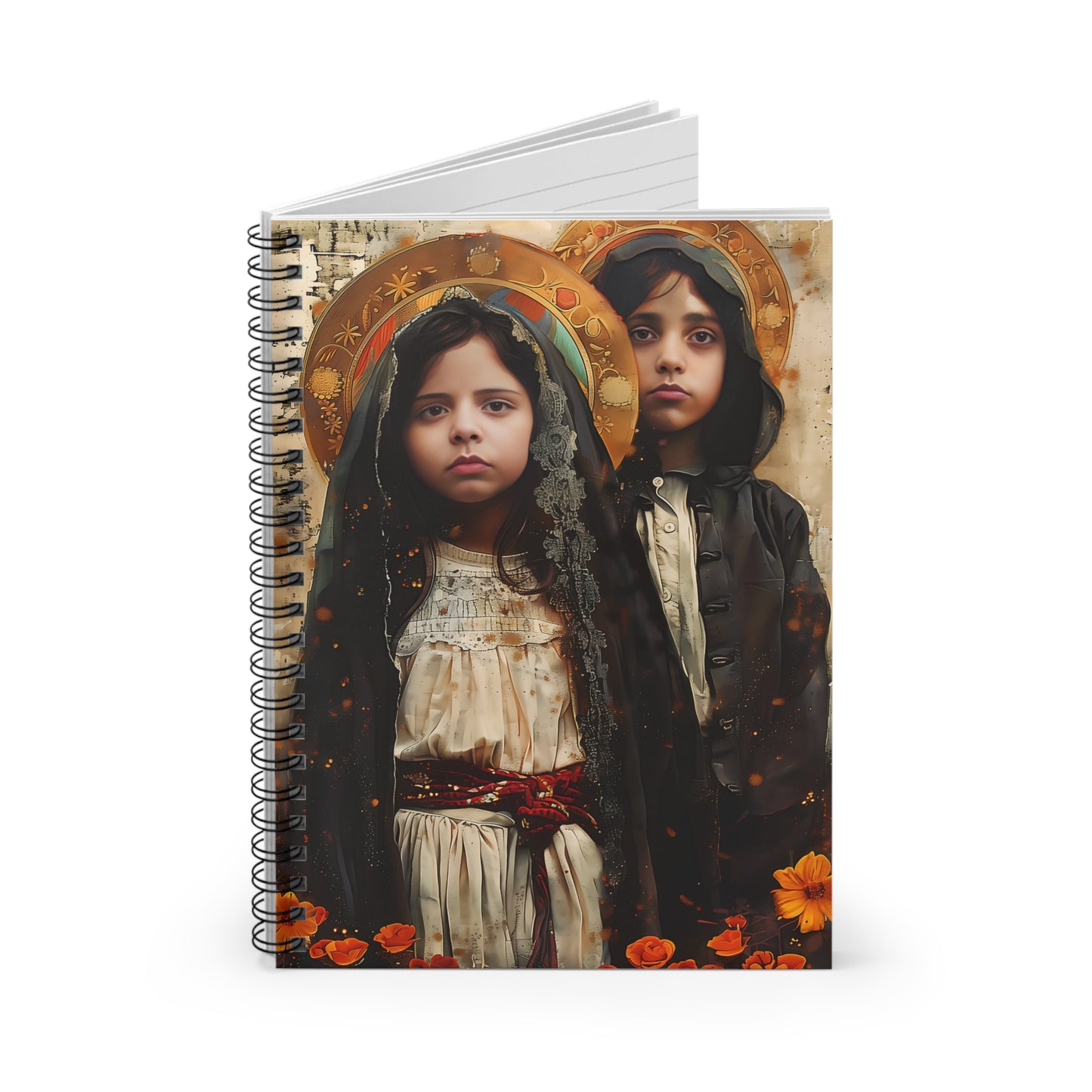 Saints Francisco and Jacinta Marto - Sanctified Souls Art - Religious Based Notebook - Spiral Notebook - Ruled Line