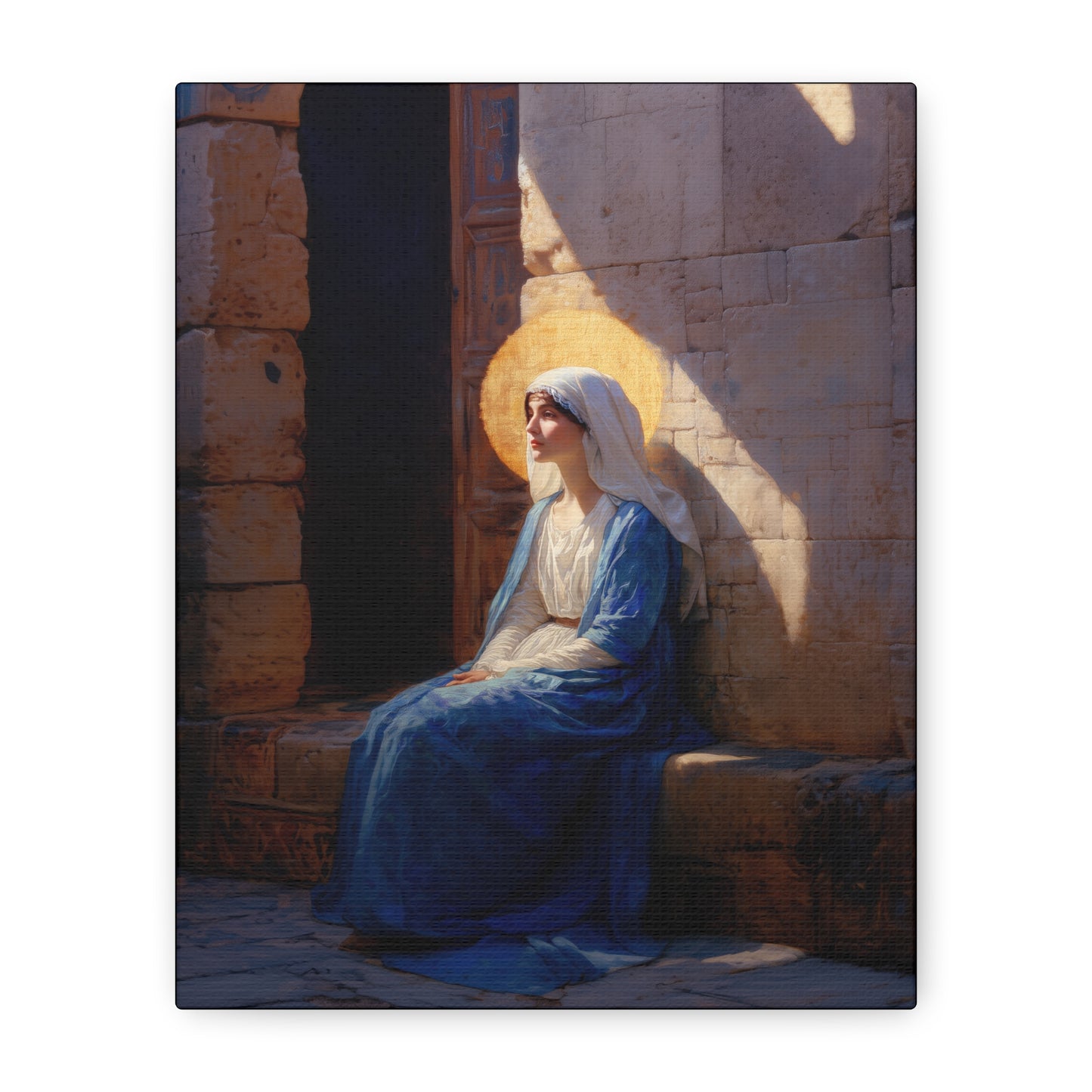 The Quiet Fiat That Split the Darkness, Mary's Yes - Gallery Wrapped Canvas - Print - Religious Art for your Home - Catholic Art
