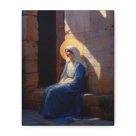 The Quiet Fiat That Split the Darkness, Mary's Yes - Gallery Wrapped Canvas - Print - Religious Art for your Home - Catholic Art