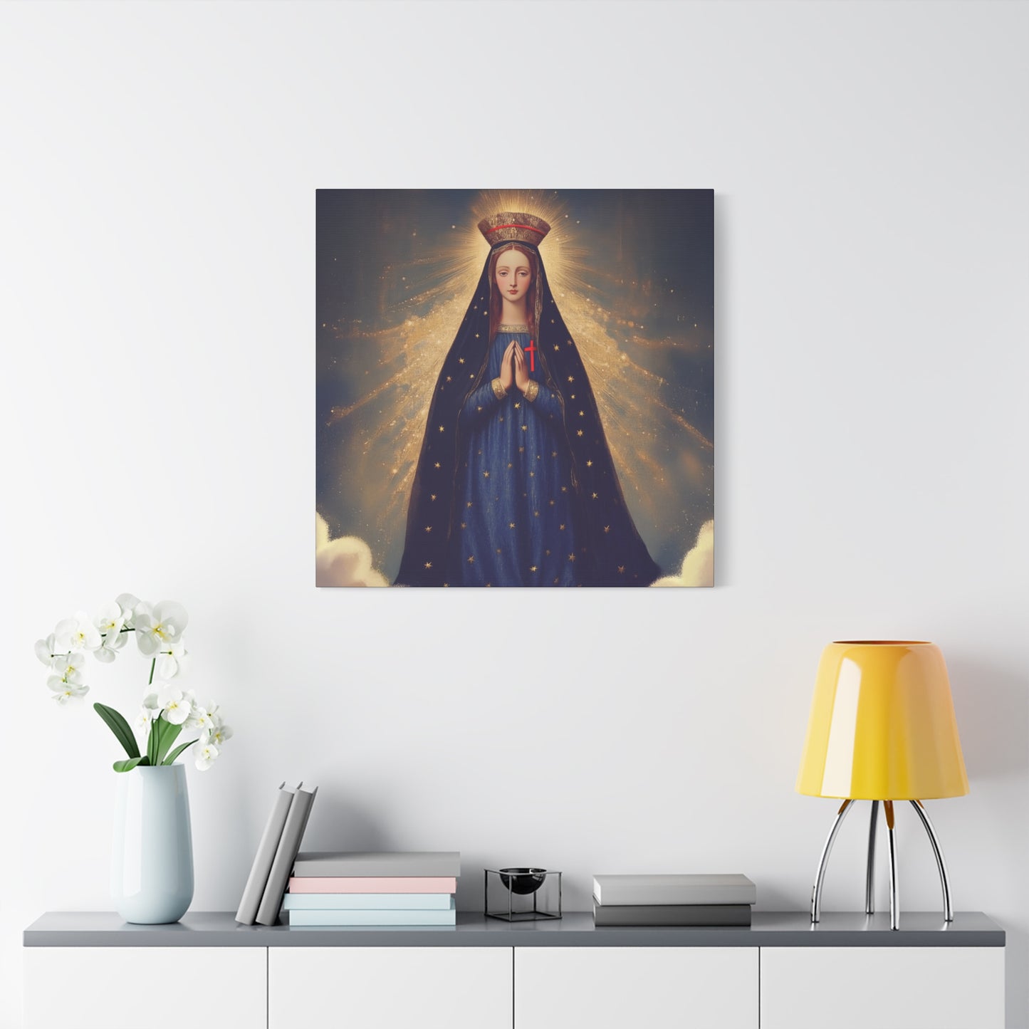 Our Lady of Pontmain - Multiple Sizes - Catholic Home art - Museum Wrapped Canvas - Sanctified Souls Print - Mother Mary Art