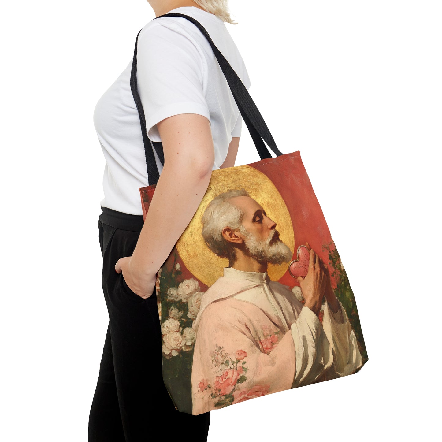 Saint Valentine - Tote Bag - Large Medium Small Faith Art Bag - Bible Study Faith Purse - Double Sided Prayer Tote