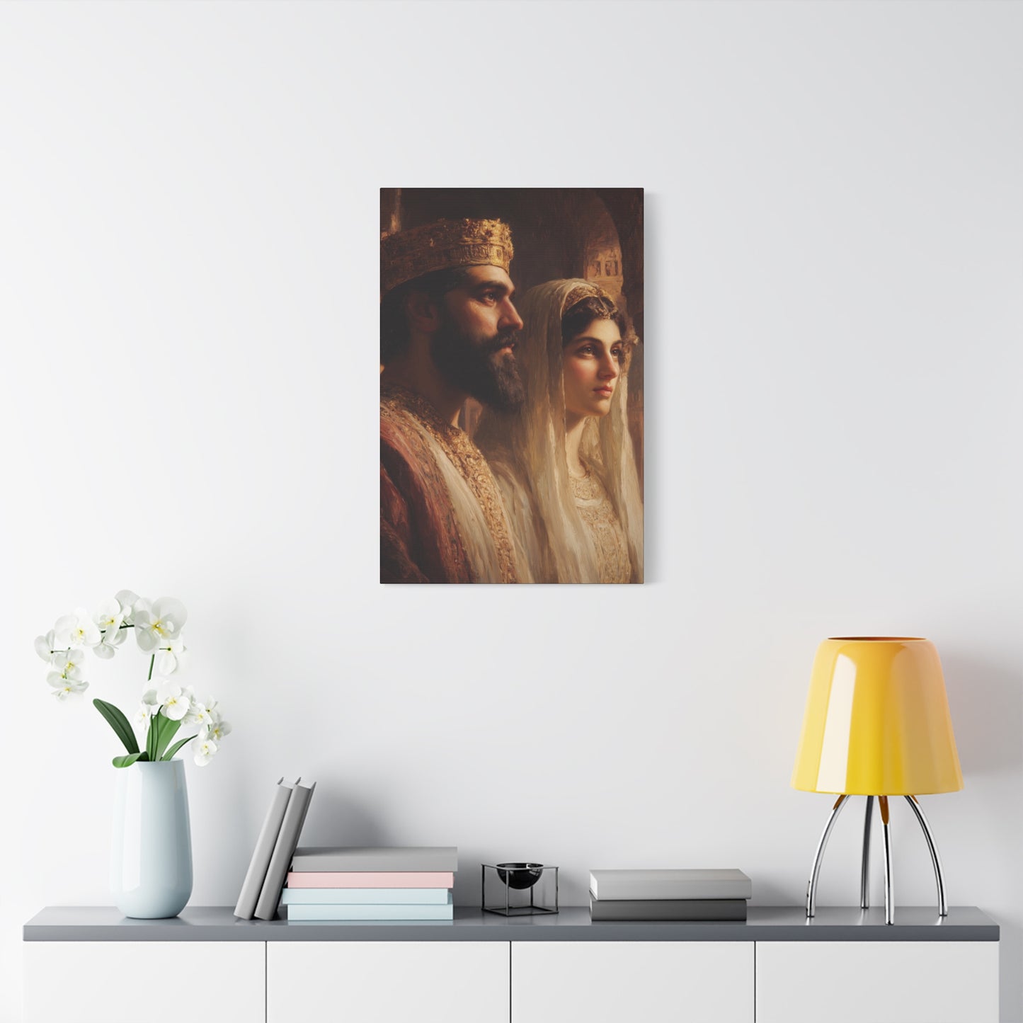 King Xerxes and Queen Esther  - Gallery Wrapped Canvas - Print - Religious Art for your Home - Catholic Art Print