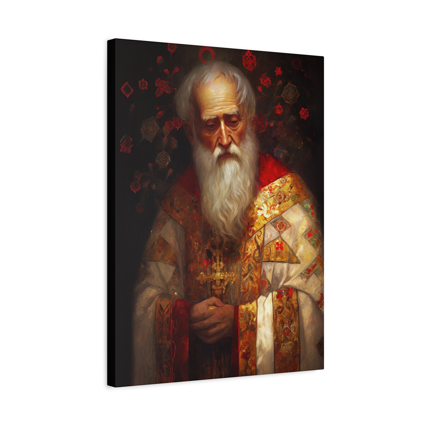 Saint Nicholas - Museum Wrapped Canvas - Sanctified Souls Print - Religious Art for your Home - Father Christmas - Catholic Christmas