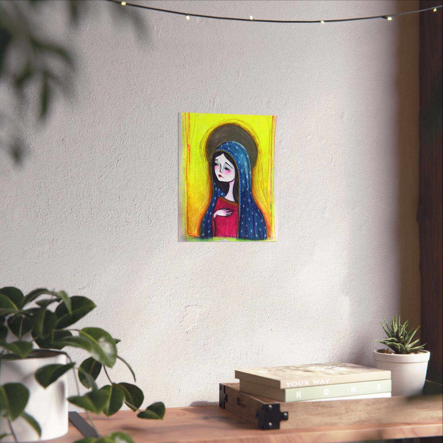 Our Lady of Guadalupe Poster Print - Hand-Drawn Catholic Art Print | Marian Devotional Wall Art | Sanctified Solocosmo Religious Poster