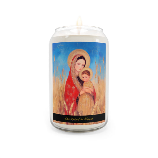 Our Lady of the Harvest  - Scented Prayer Candle, 13.75oz -  Candle - Catholic Art - prayer room Scented Candle