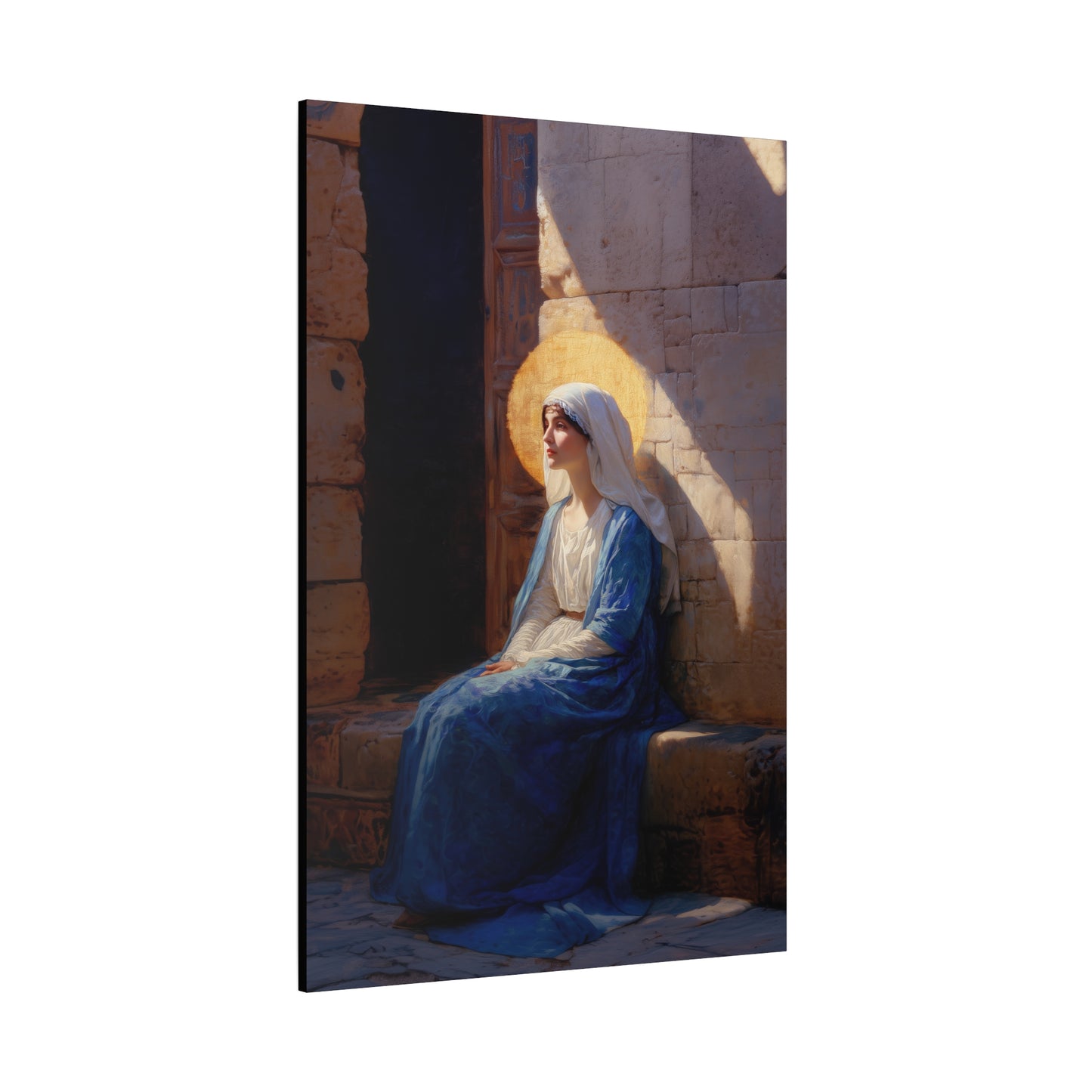 The Quiet Fiat That Split the Darkness, Mary's Yes - Gallery Wrapped Canvas - Print - Religious Art for your Home - Catholic Art