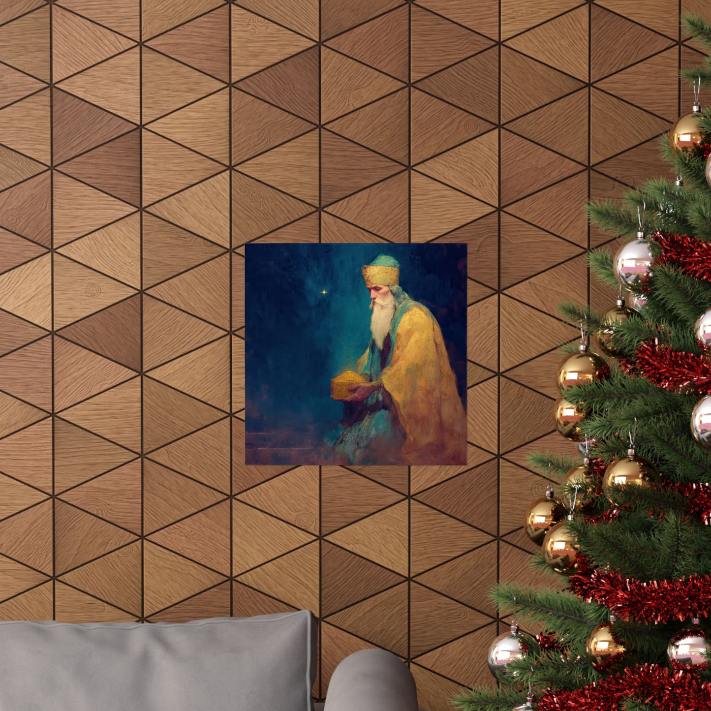 Caspar and the Offering of Worship - 3 Wise Men - Sanctified Souls Print - Multiple Sizes - Premium Matte Vertical Posters