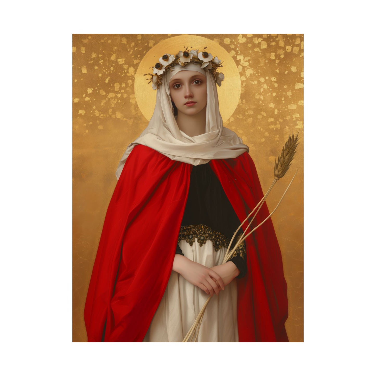 Saint Solange of Bourges - Sanctified Souls Print - Multiple Sizes - Premium Matte Vertical Posters - Catholic Saint Art