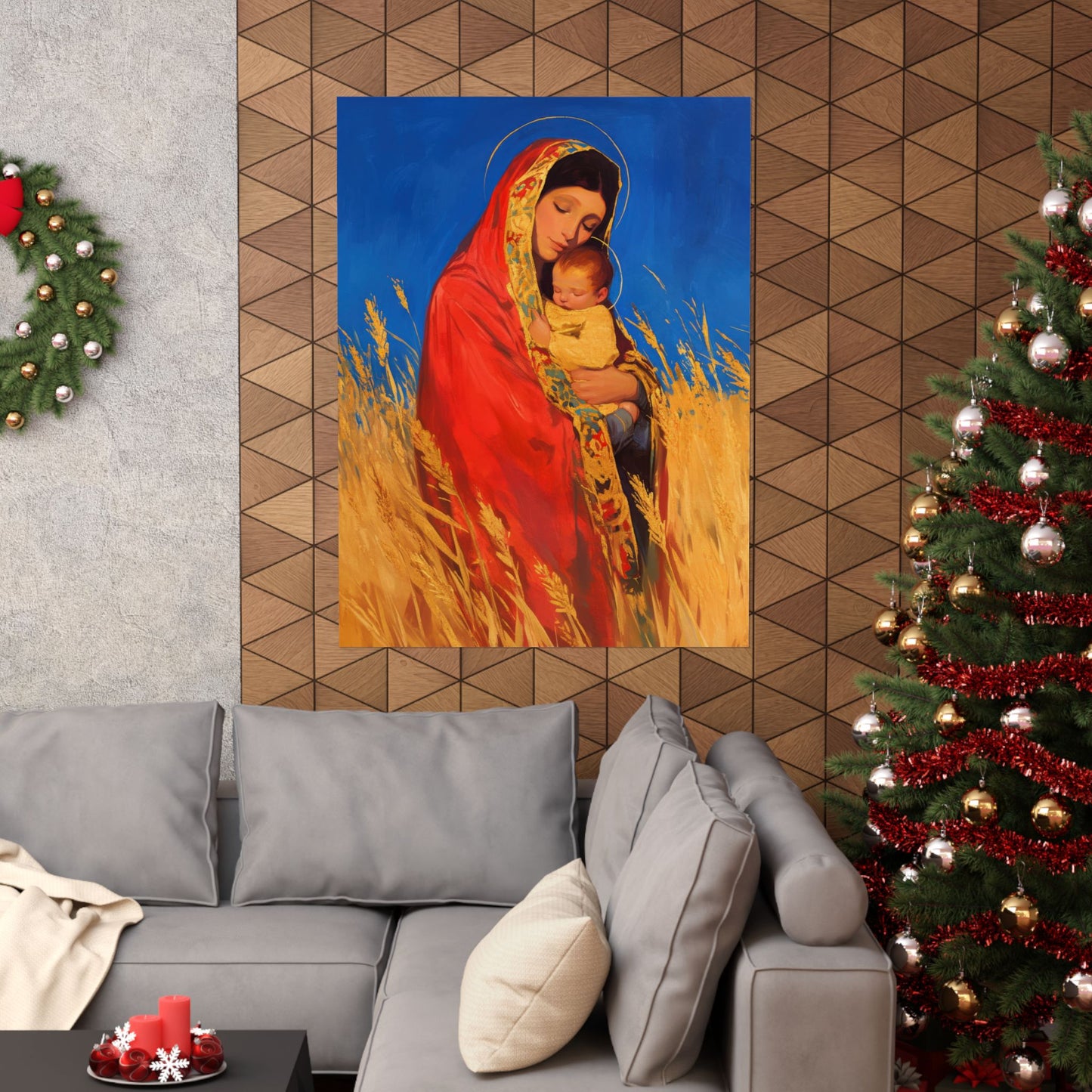 Our Lady of the Harvest - Sanctified Souls Print - Multiple Sizes - Premium Posters - Catholic Art - Christian Home