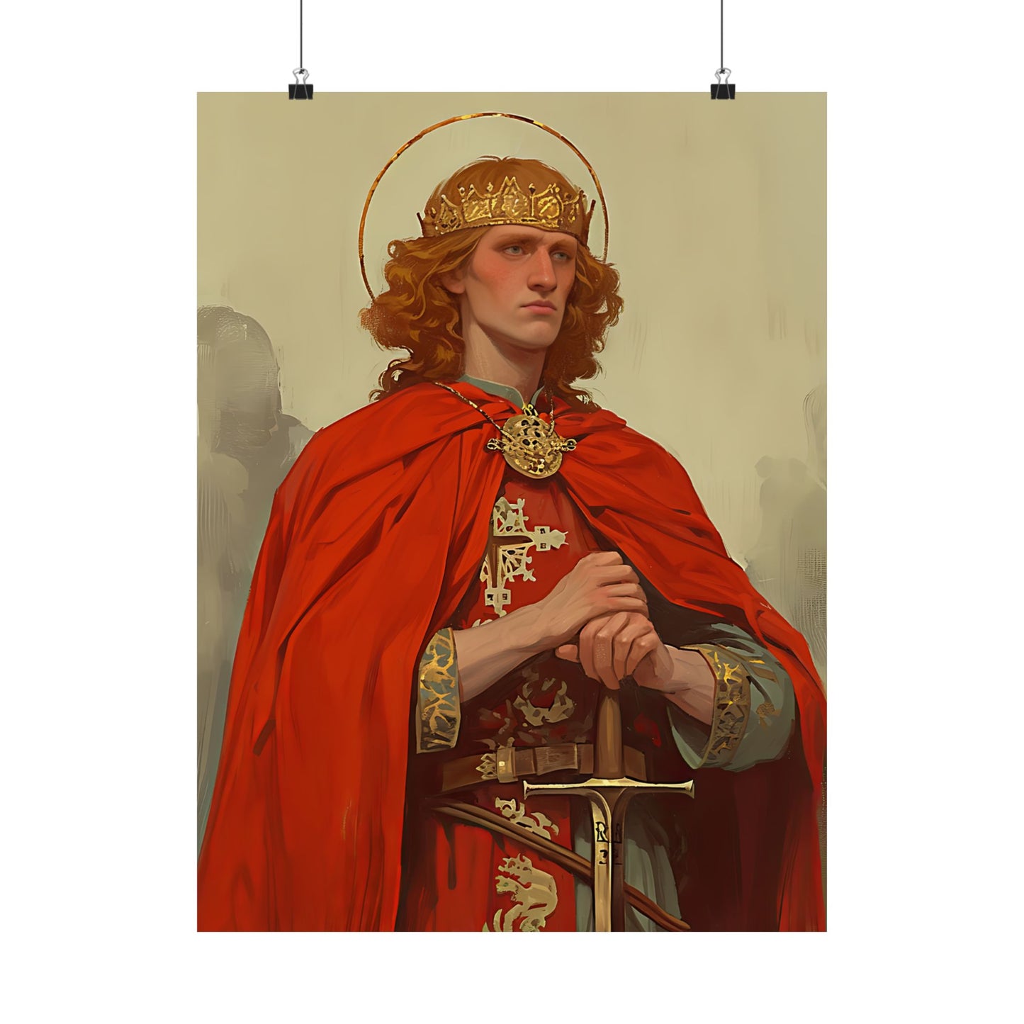 Saint Edward the Martyr - Sanctified Souls Print - Multiple Sizes - Premium Matte Vertical Posters - Catholic Saint Art - Home Decor