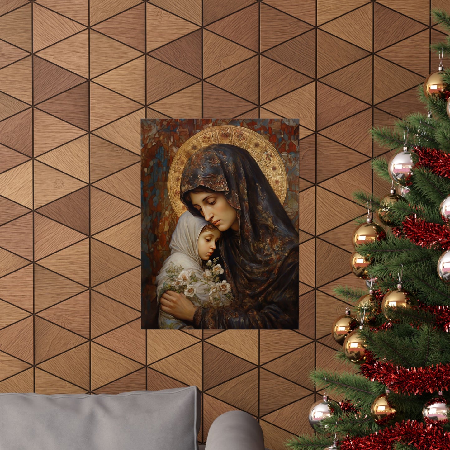 Mary, Mother of God - Protectress of Families Poster Print - Sanctified Souls Print - Multiple Sizes - Premium Posters - Catholic Art