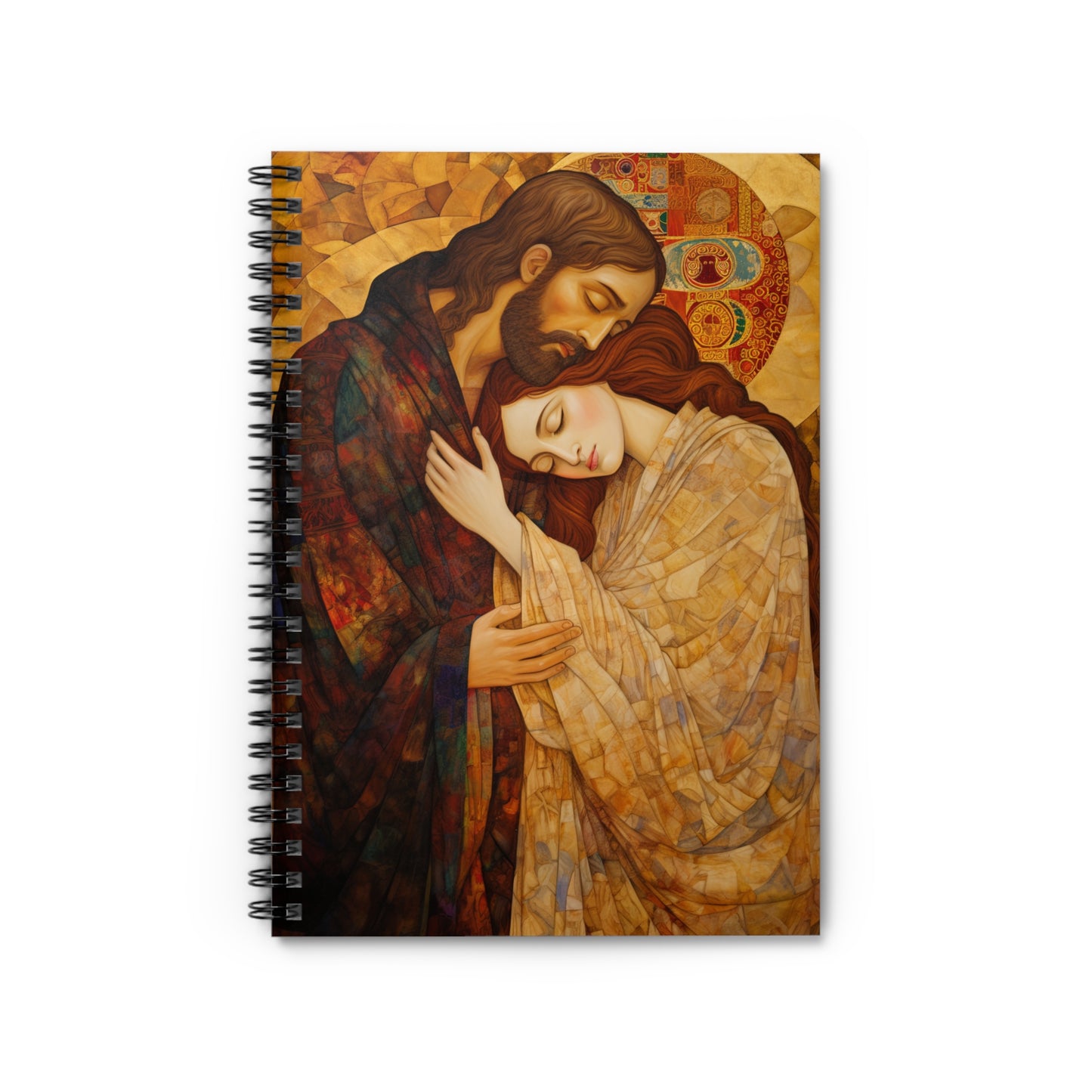 Healing Love- The Embrace of Christ and Mary Magdalene Journal - Sanctified Souls - Spiral Religious Notebook