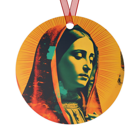 Our Lady's Abundant Love - Metal Ornament - Religious Holiday Christmas Ornament and Keepsake - Double sided - Our Lady