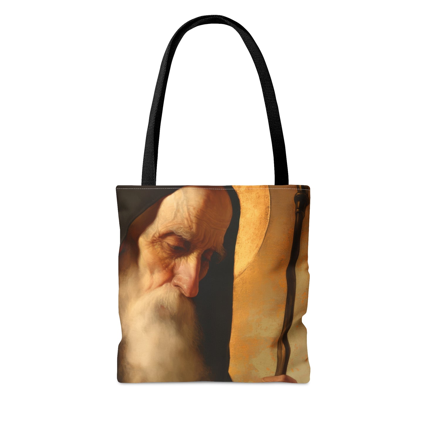 Saint Benedict  - Tote Bag - Large Medium Small Faith Art Bag - Bible Study Faith Purse - Double Sided