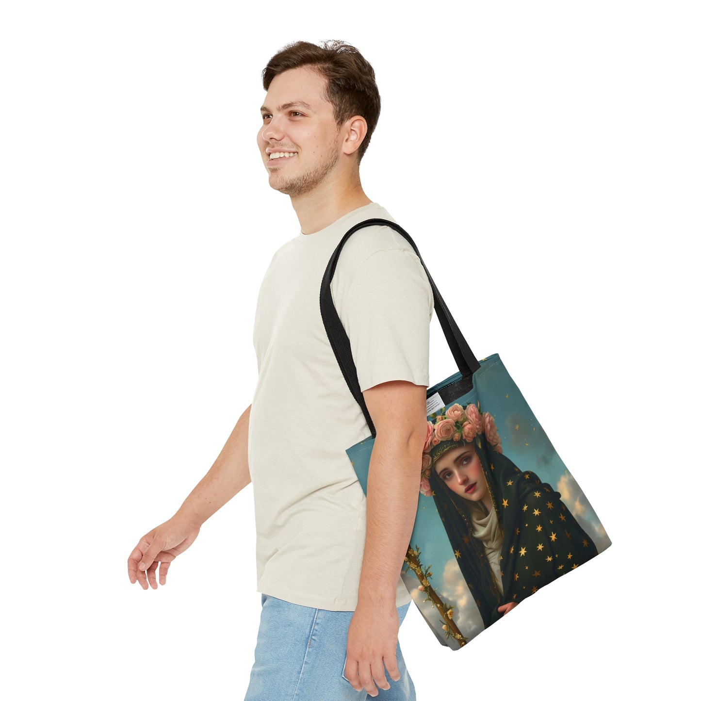 Saint Aldegund / Aldegundis Tote Bag - Purse - Three sizes - Large Medium Small Faith Art Bag - Catholic purse - Double Sided