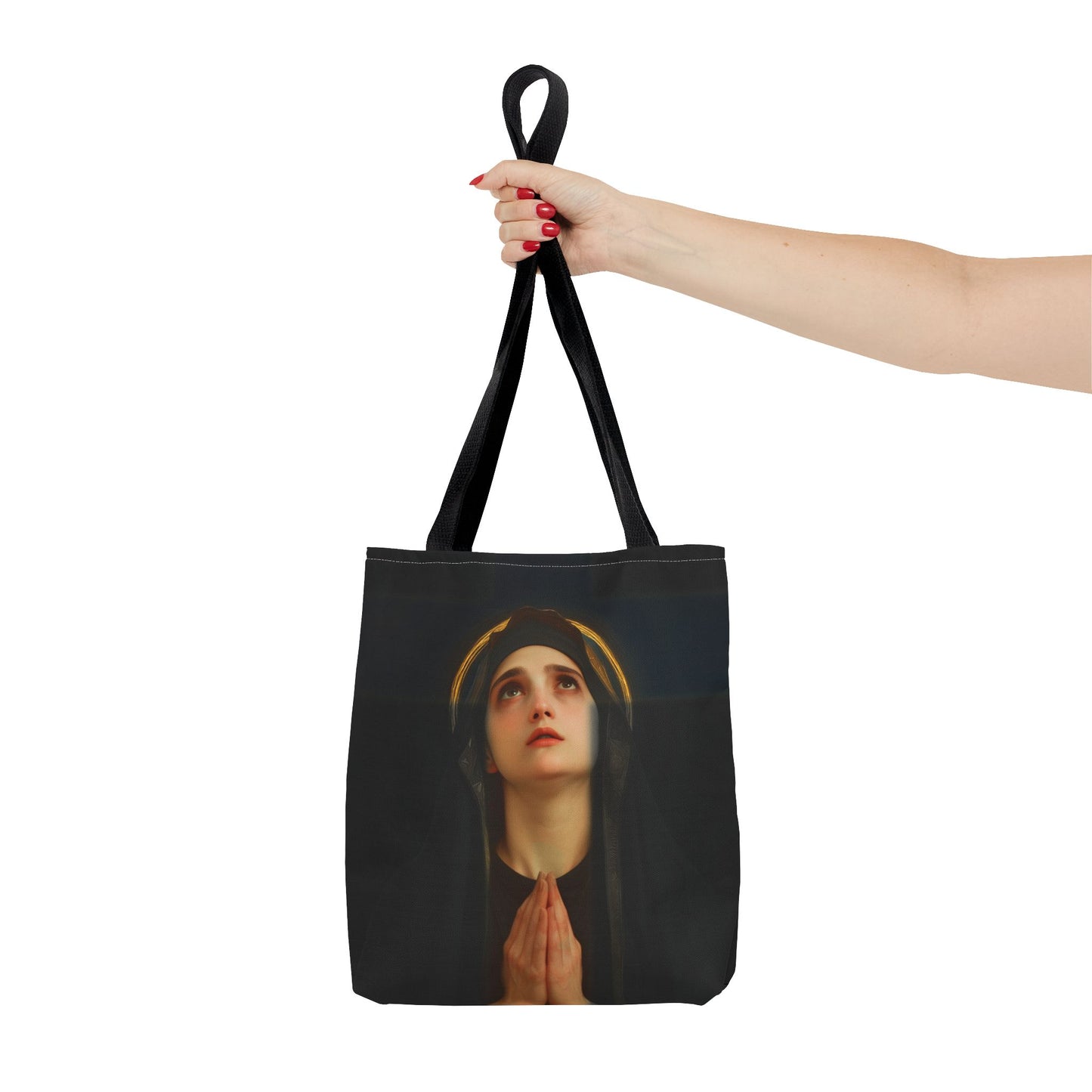 Our Lady of the Cross - Mother Mary  - Our Lady of the Crucifix - Marian Art - Tote Bag - Large Medium Small Faith Art Bag - Tote Purse