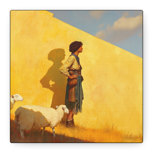 David son of Jesse - David the Shepherd Boy -  Museum Wrapped Canvas - Sanctified Souls Print - Religious Art for your Home