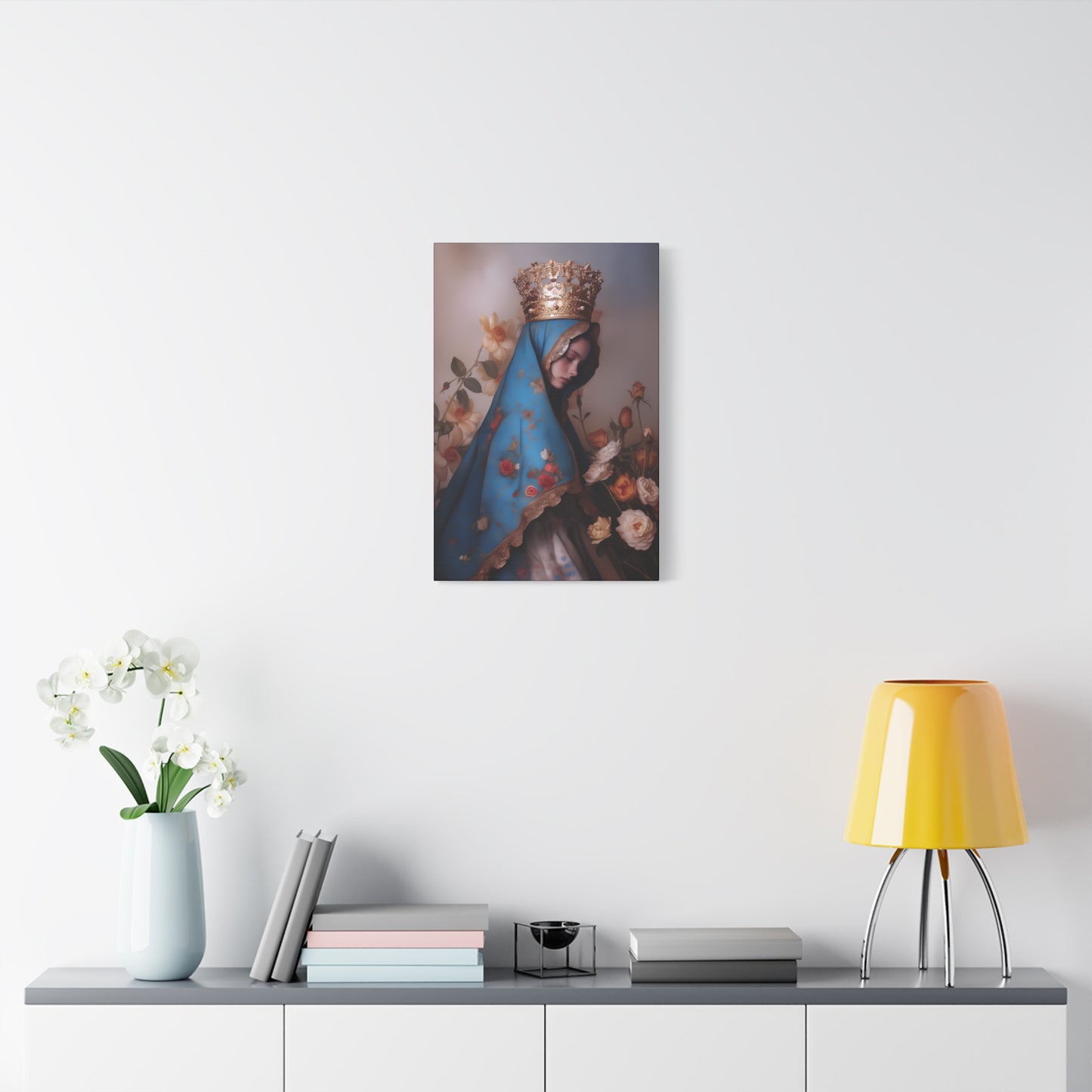 Our Lady of the Roses - Gallery Wrapped Canvas - Print - Religious Art for your Home - Catholic Art