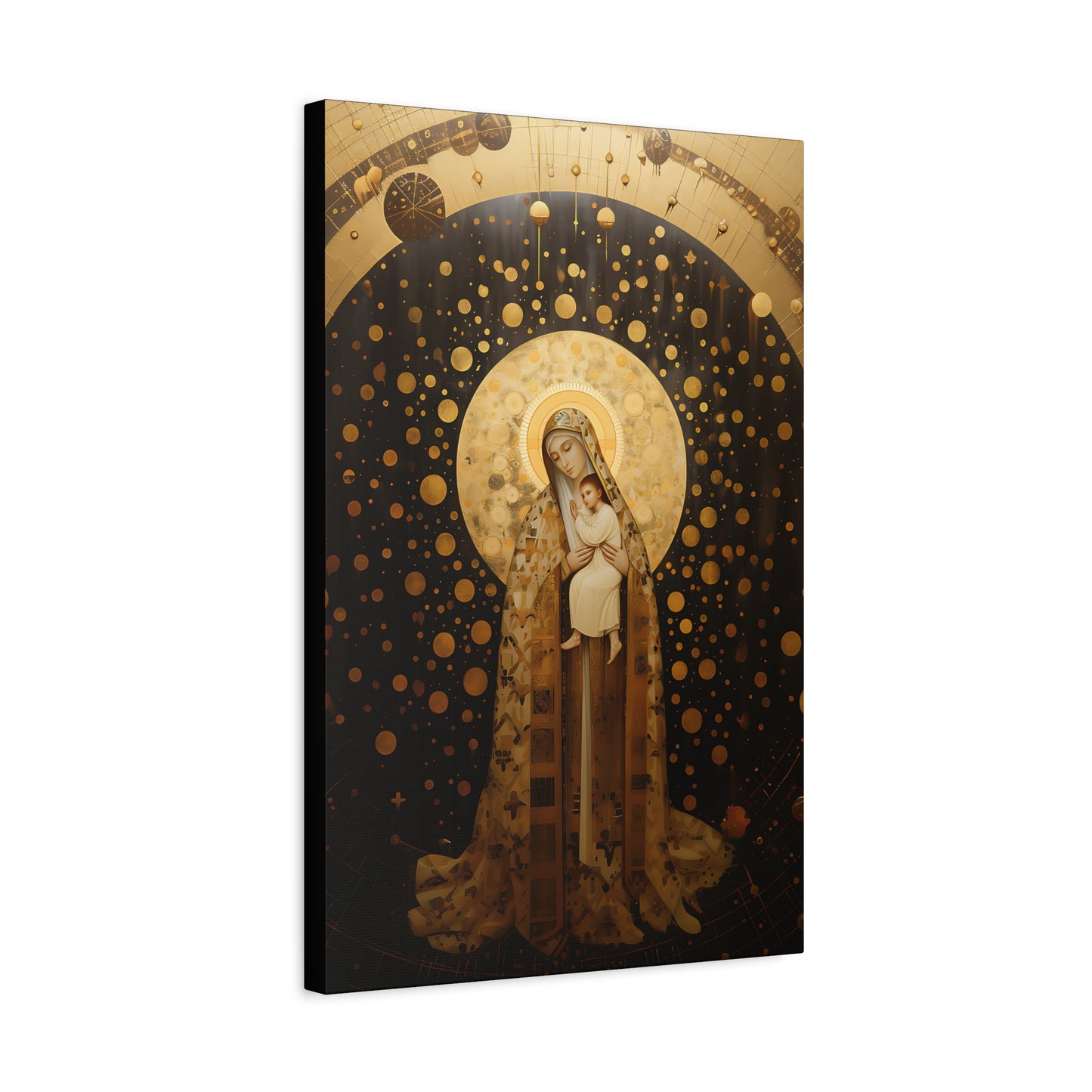 The Golden Mary - Mary the Blessed Virgin - Gallery Wrapped Canvas - Sanctified Souls Print - Religious Art for your Home - Pop Art