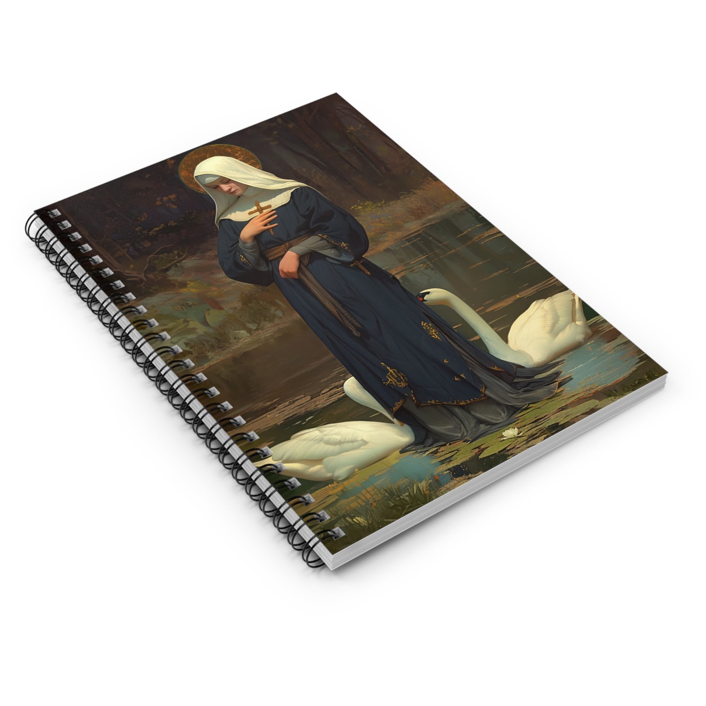 Saint Modwenna - Sanctified Souls Art - Religious - Spiral Notebook - Ruled Line - Catholic Religious art