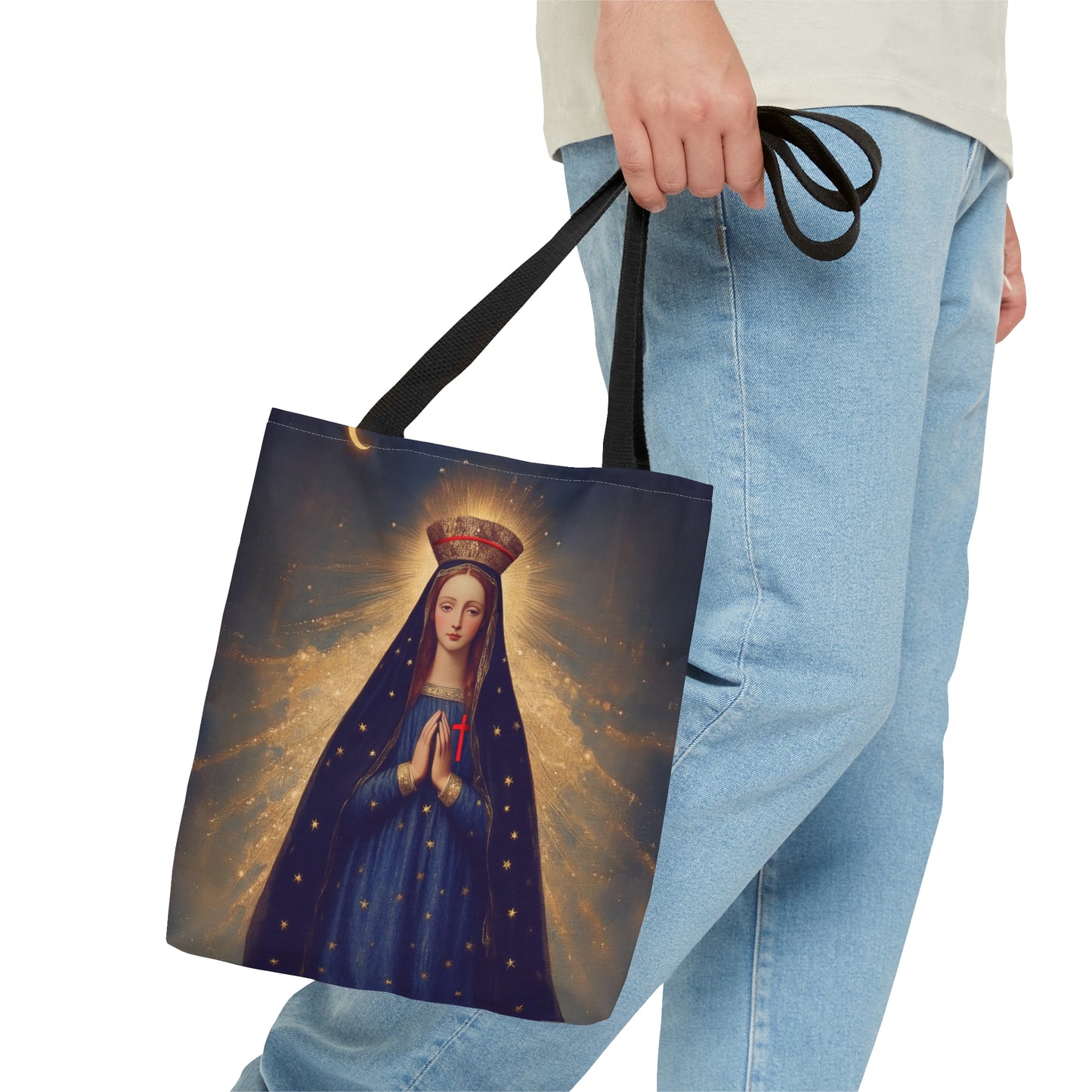 Our Lady of Pontmain - Tote Bag - Large Medium Small Faith Art Bag - Bible Study Faith Purse - Double Sided Prayer Tote - Catholic Saint