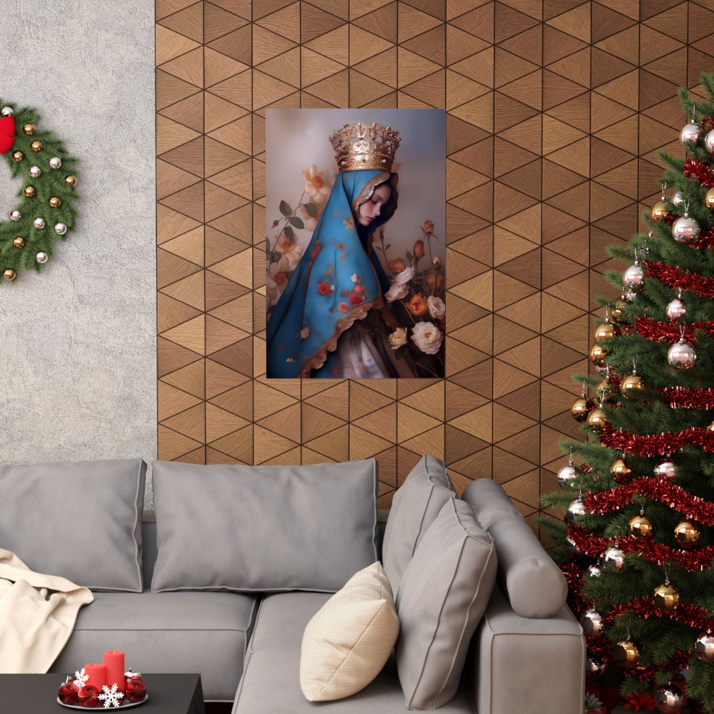 Our Lady of the Roses - Sanctified Souls Print - Multiple Sizes - Premium Matte Vertical Posters - Mother Mary Print