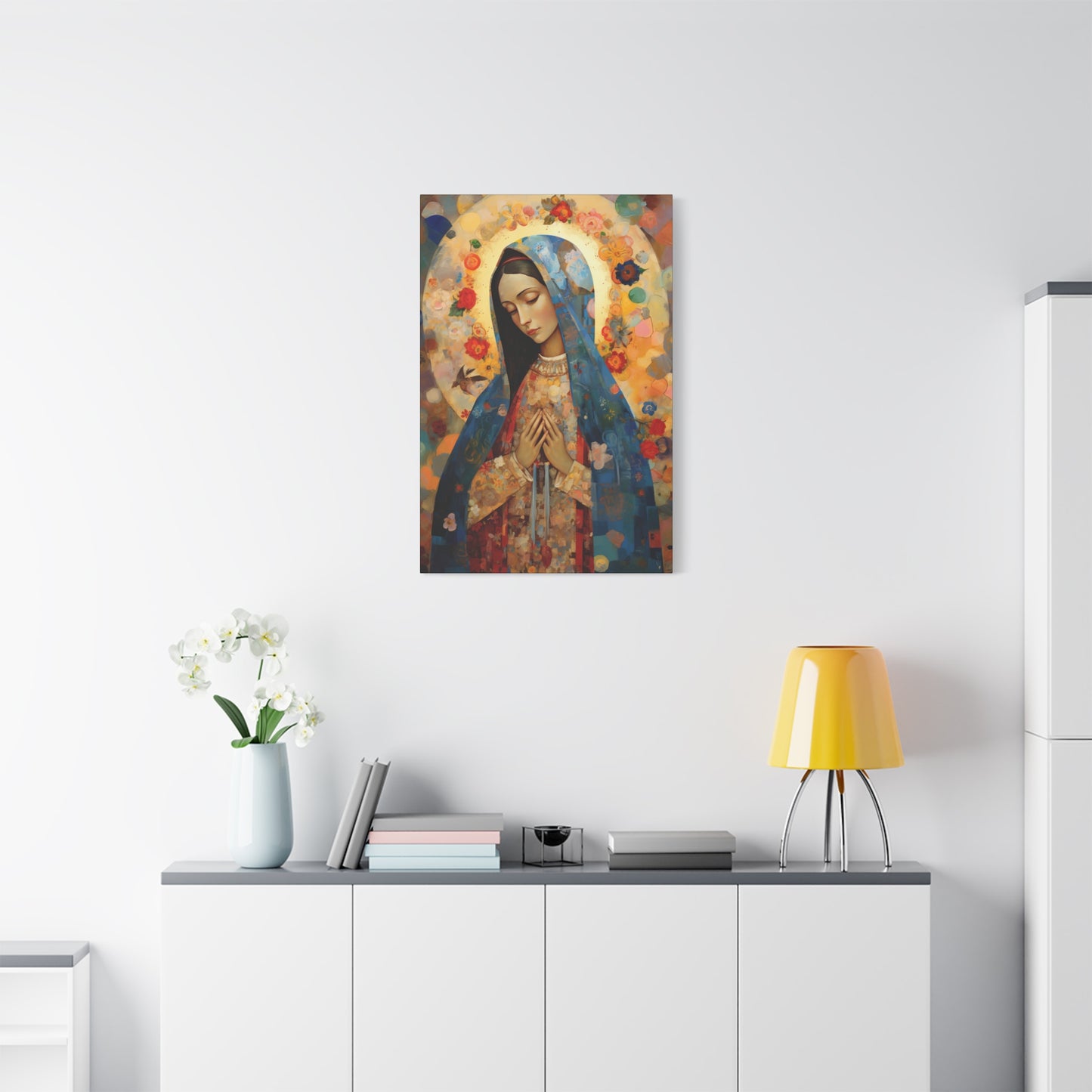 Mary's Silent Blessing - Museum Wrapped Canvas - Sanctified Souls Print - Religious Art for your Home - The Virgin Mary