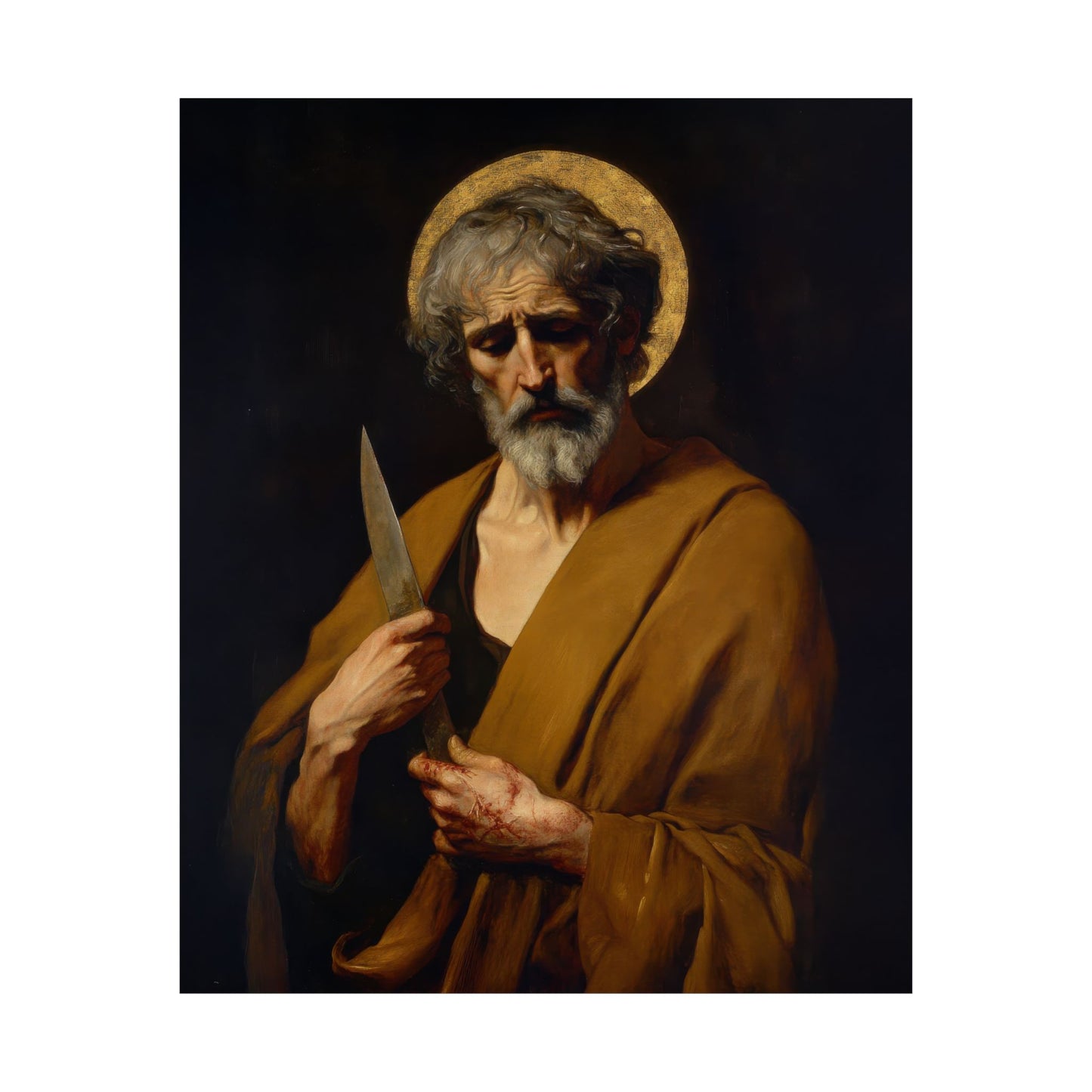 Saint Bartholomew the Apostle - Sanctified Souls Print - Multiple Sizes - Premium Posters - Catholic Art - Christian Home Decor Artwork